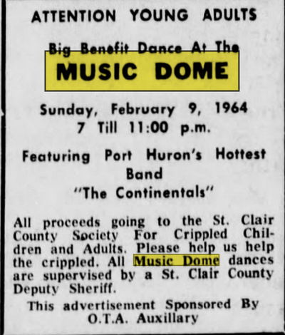 The Dome (The Music Dome) - Feb 7 1964 Ad (newer photo)